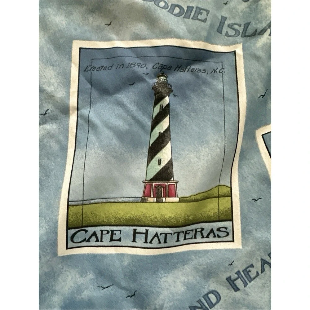 VTG Daisy Kingdom Lighthouse Cape Cod Nautical Blue Coastal Shower Curtain